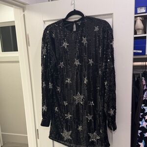 Nasty Gal Black Sequin Embellished Dress